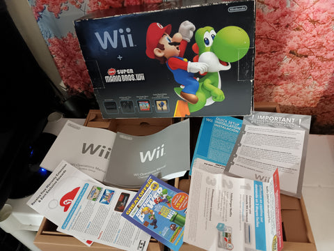 BOX ONLY + MANUALS Nintendo Wii Super Mario Bros Console Packaging Only