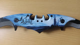 Batman Blue Sky Castle Double Blade Spring Assisted Folding Pocket Knife