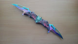 Batman Skull Demon Rainbow Double Blade Spring Assisted Folding Pocket Knife