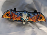 Batman Zombie Skull Double Blade Spring Assisted Folding Pocket Knife Orange