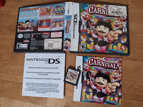 Carnival Games COMPLETE Case Manual Cartridge Used Nintendo DS Game