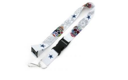 Dallas Cowboys NFL Sugar Skull Lanyard Keychain