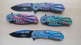 Dragon Teeth Heavy Spring Assisted Folding Pocket Knife Blue