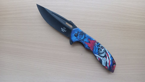 Gears of War Grim Reaper GOW Skull Spring Assisted Folding Pocket Knife