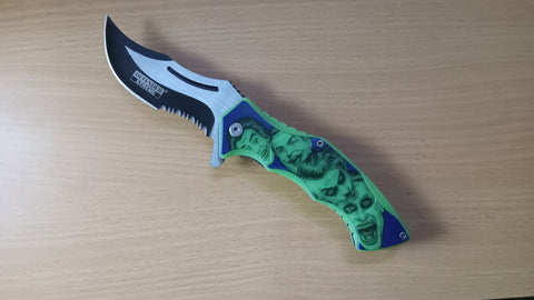 Joker Glow In The Dark Movie Actors Spring Assisted Folding Pocket Knife