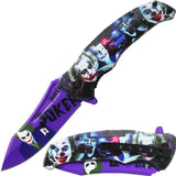 Joker Purple Movie Actors purple Spring Assisted Folding Pocket Knife