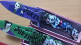 Joker Purple Movie Actors purple Spring Assisted Folding Pocket Knife