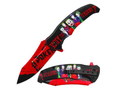 Joker Red Movie Actors  Spring Assisted Folding Pocket Knife