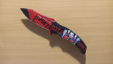 Joker Red Movie Actors  Spring Assisted Folding Pocket Knife