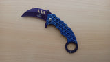 Karambit 8 Inch Purple Blue Spring Assisted Folding Pocket Knife