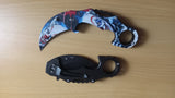 Karambit Clown Spring Assisted Folding Pocket Knife w Finger Loop