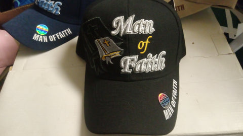 Man of Faith Black Christian Bible Baseball Cap