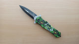 Marijuana Double Blunt Skull Spring Assisted Folding Pocket Knife Glass Breaker