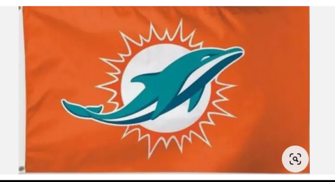 Miami Dolphins Logo Orange NFL 3x5 Flag