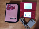 Nintendo DSi Red Console + Charger + Stylus + Carrying Case Tested and Working FREE SHIPPING