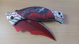 Spider Artistic Red Spring Assisted Folding Pocket Knife