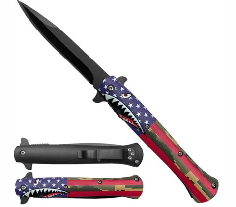 Stiletto USA Shark 9 Inch Spring Assisted Folding Pocket Knife