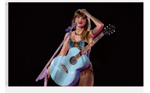 Taylor Swift 3x5 Flag On Stage With Acoustic Guitar