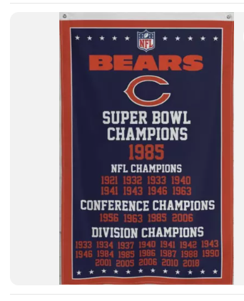 Chicago Bears Champions NFL 3x5 Flag