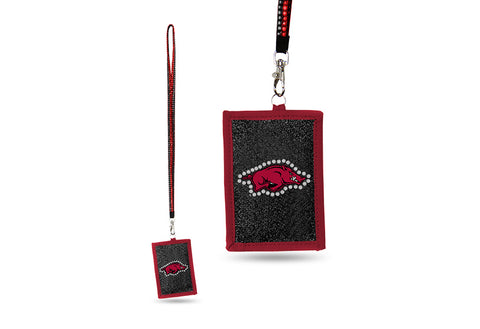 ***50OFF*** Arkansas Razorbacks NCAA Lanyard ID Holder With Zippered Compartment