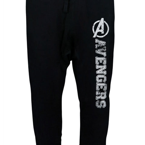 Avengers Men's Distressed Logo Black Jogger Pants MEDIUM