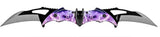 Batman 12 Inch Purple Lightning Dual Blade Spring Assisted Folding Pocket Knife