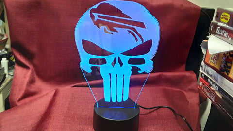 Buffalo Bills NFL Punisher Skull Color Changing LED Night Light