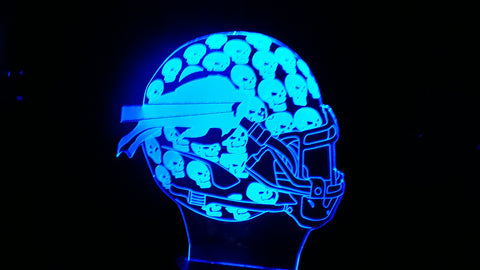 Buffalo Bills Skulls Helmet NFL MINI 6 inch Color-Changing LED Helmet Night Light Lamp