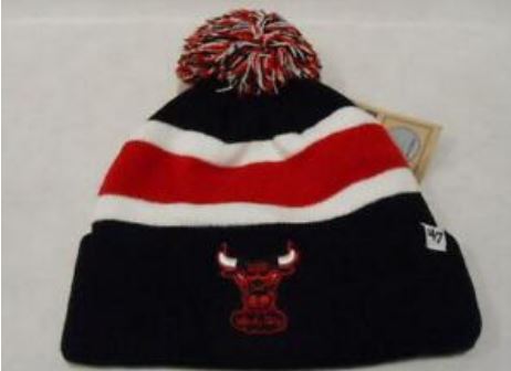 Chicago Bulls NBA 47 Brand Pom Adult Beanie Hat