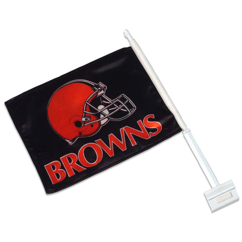 Cleveland Browns Team NFL Retro Helmet 11x14 NFL Car Flag & Pole