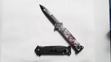 Clowns Evil Grin 8 Inch Split Blade Spring Assisted Pocket Knife