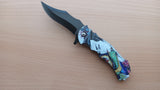 Geisha Koi Dao Point Blade 8 Inch Spring Assisted Folding Pocket Knife