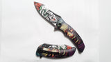 Joker Hands On Head 8.5 Inch Spring assisted Folding Pocket Knife