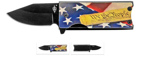 Lighter Holder We The People Spring Assisted Folding Pocket Knife