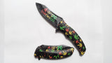 Marijuana It's 420 Somewhere 8.5 Inch Spring assisted Folding Pocket Knife