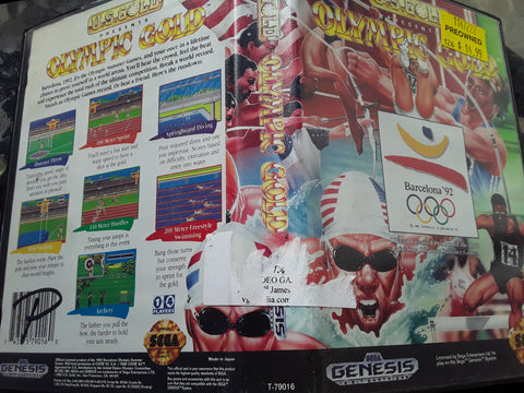 Olympic Gold Barcelona 92 With Case Used Sega Genesis Video Game