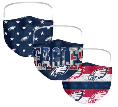 Philadelphia Eagles Fanatics Branded Adult Patriotic Face Covering 3-Pack Mask