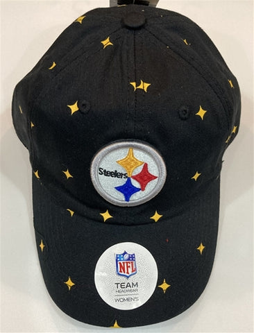 Pittsburgh Steelers NFL Black Confetti Women's Adjustable Clean Up Hat