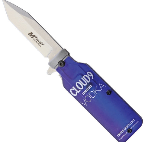 Vodka Cloud 9 Linerlock Lockback Bottle Handle Spring Assisted Folding Pocket Knife